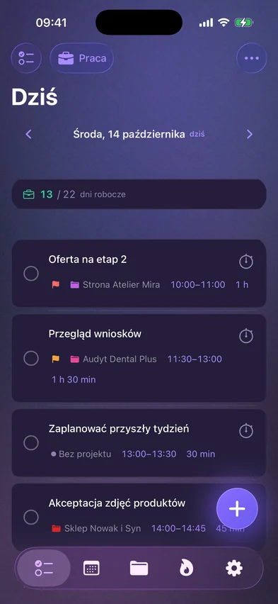 Myriad na iPhonie: zadania na dziś, środę 14 października